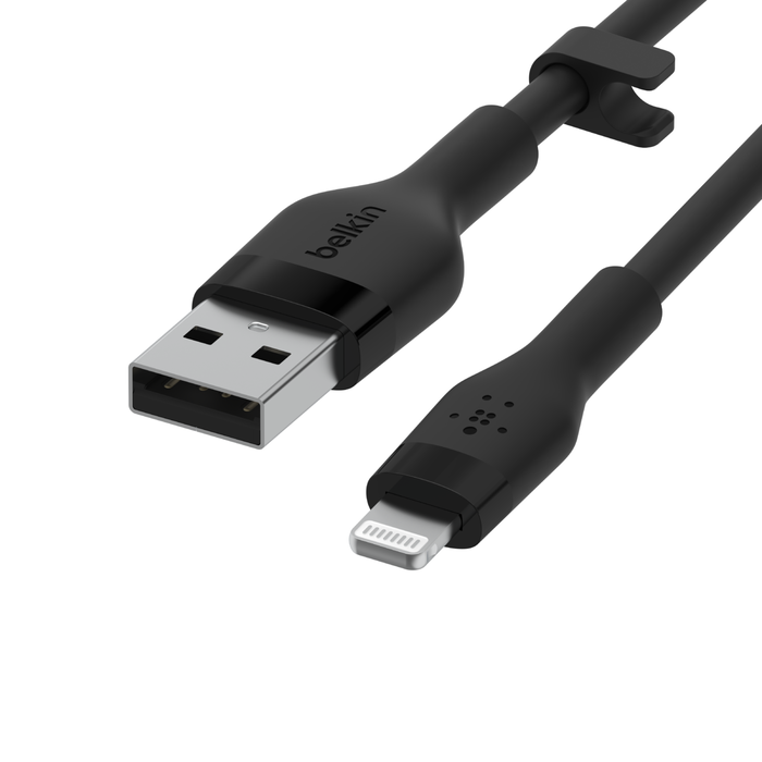 C&acirc;ble USB-A avec connecteur Lightning, Noir, hi-res