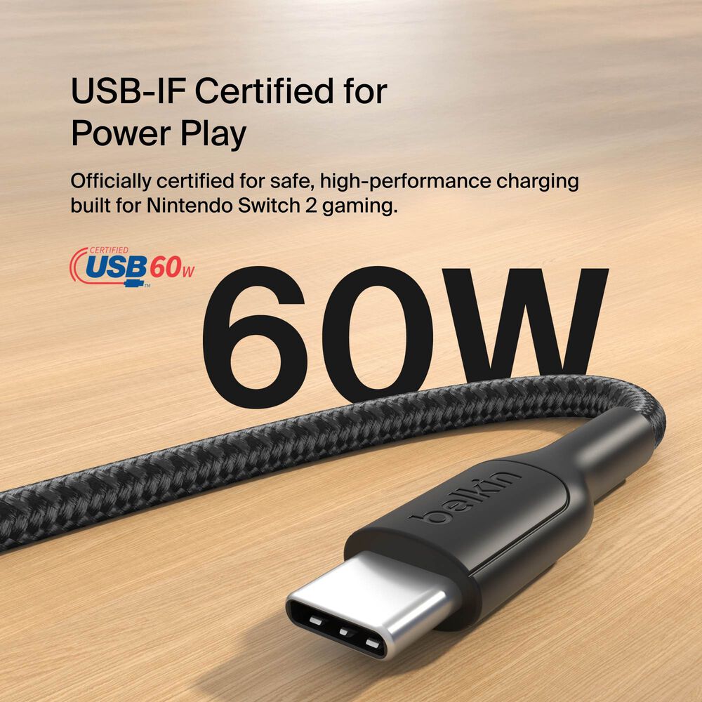 USB-C to USB-C Cable 60W for Switch 2 | Belkin US