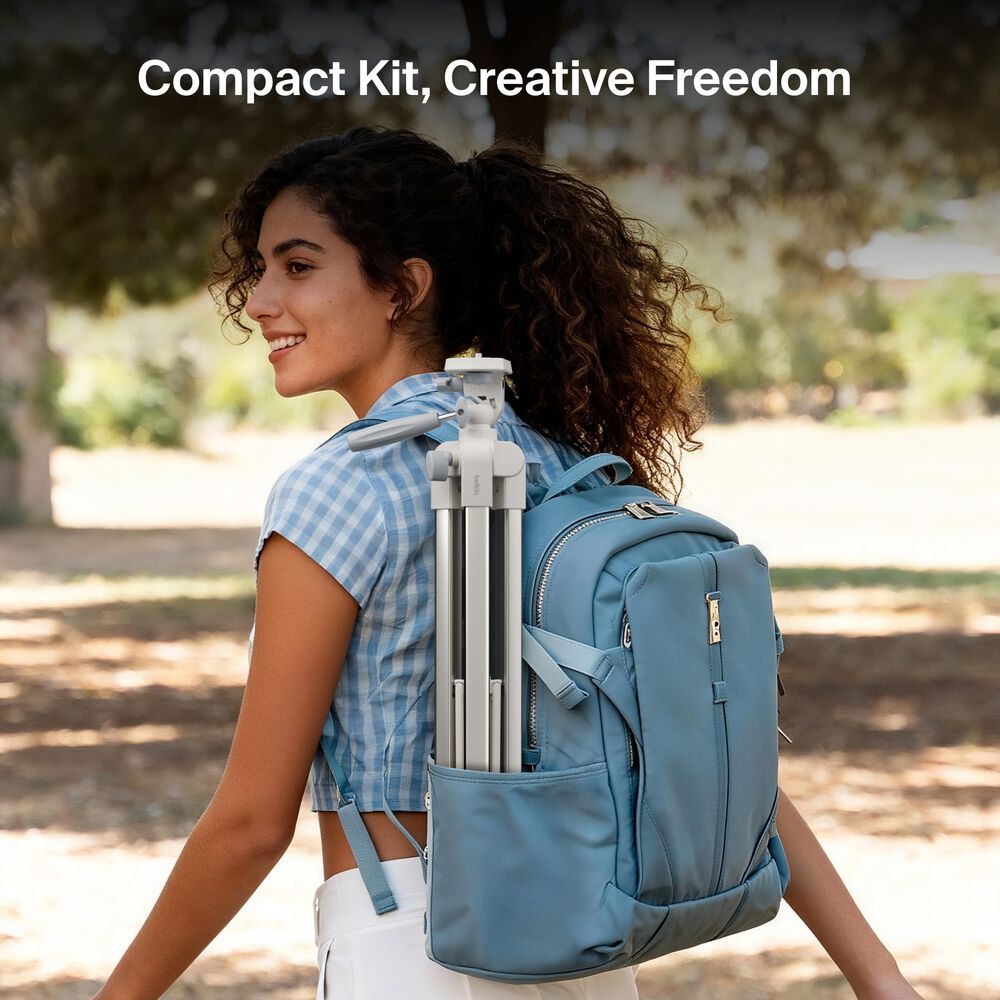 Creator Kit: Tripod, Magnetic Phone Mount & Wireless Mics, Sand, hi-res