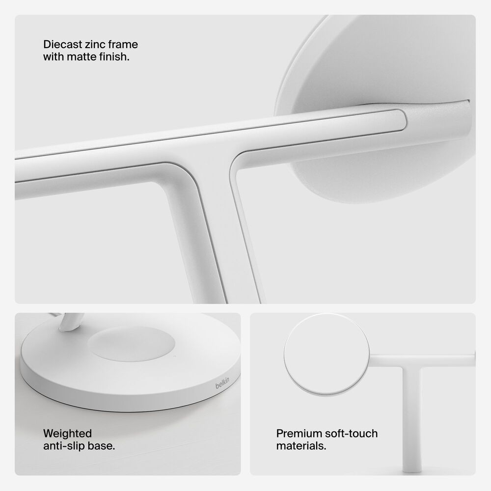 3-in-1 Wireless Charging Stand with Qi2 15W, White, hi-res