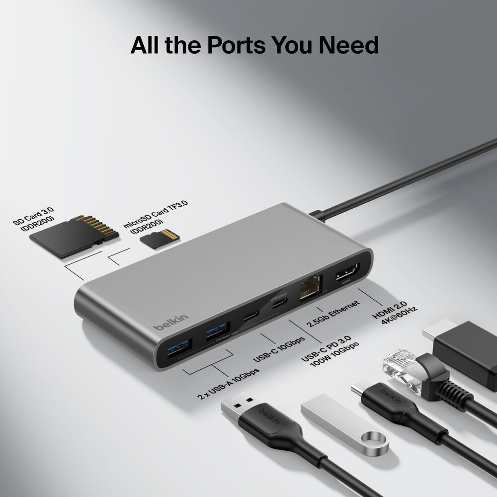 8-Port USB-C Hub with 2.5Gb Ethernet, Space Gray, hi-res