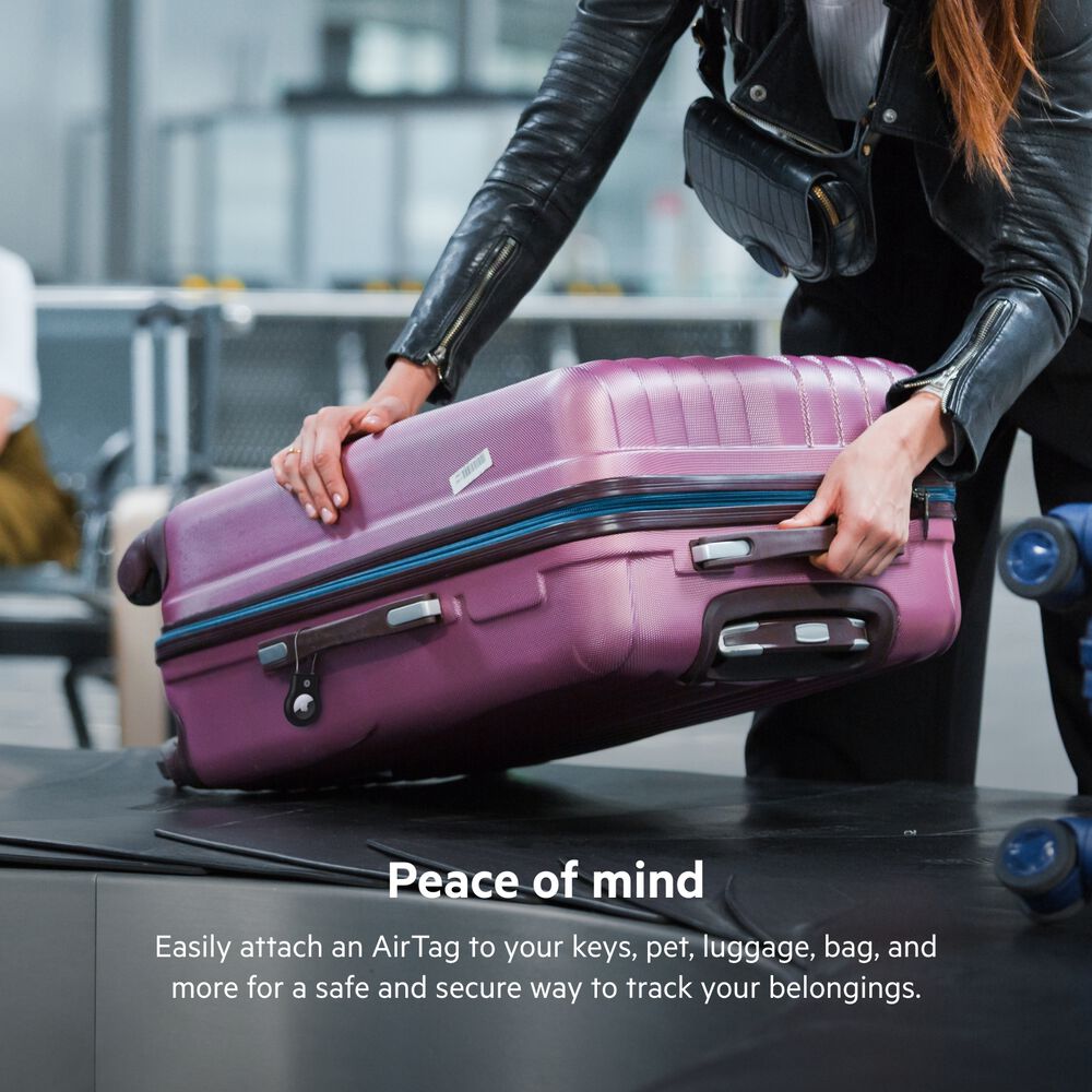 Secure Holder with Wire Cable for AirTag, Black, hi-res