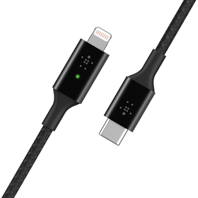 Smart LED USB-C to Lightning Cable, Black, hi-res