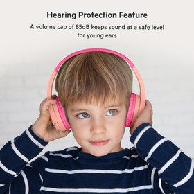 Wireless On-Ear Headphones for Kids, Pink, hi-res