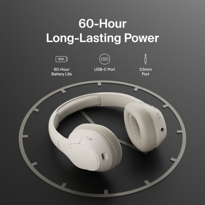 Noise Cancelling Over-Ear Headphones, Sand, hi-res