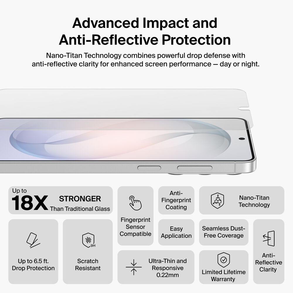 Titan SmartShield Anti-Reflective Screen Protector for Samsung Galaxy S26, , hi-res