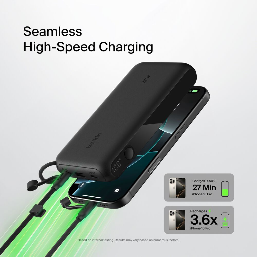 Power Bank 20K with Display, Black, hi-res