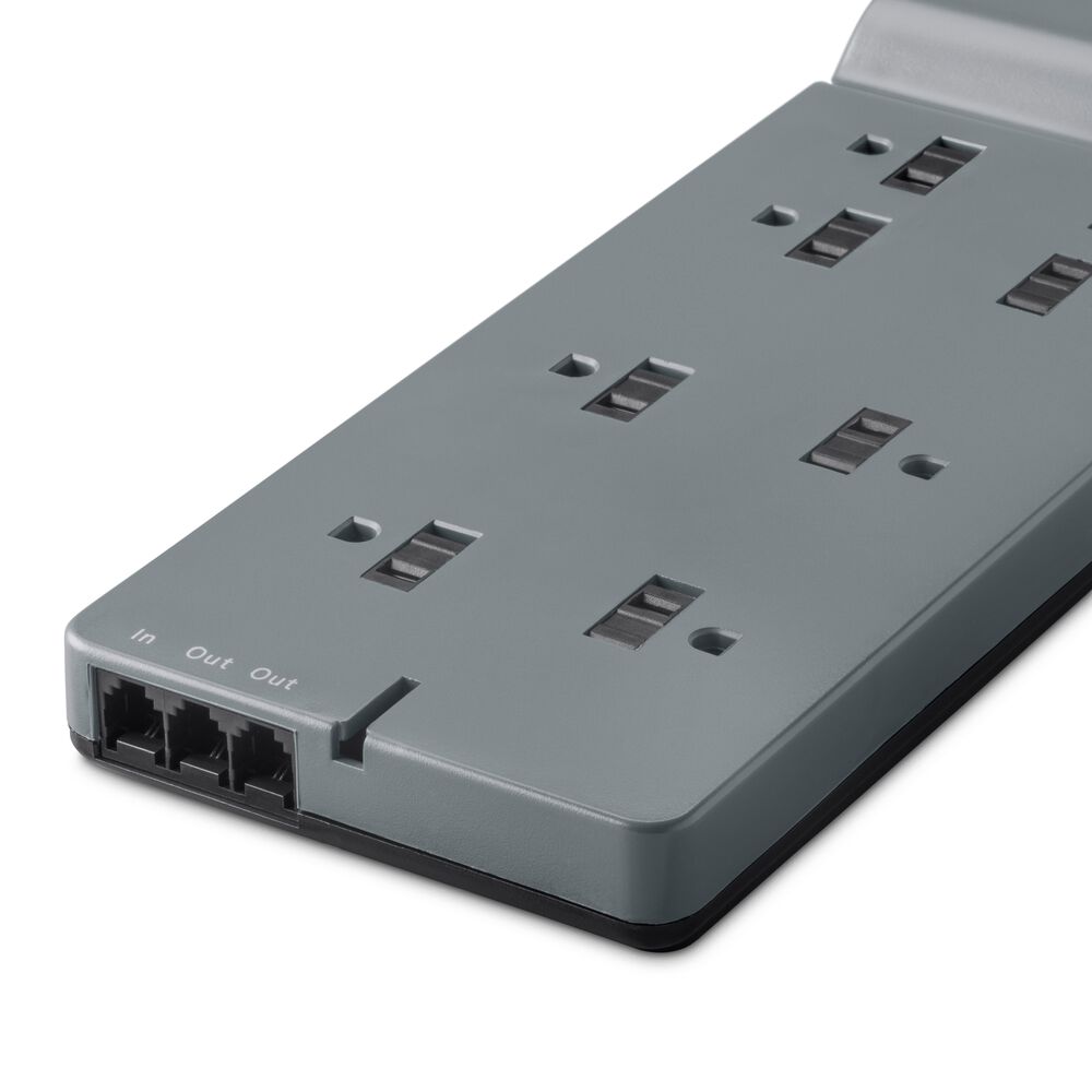 8 Outlet Home/Office Surge Protector with telephone protection, , hi-res
