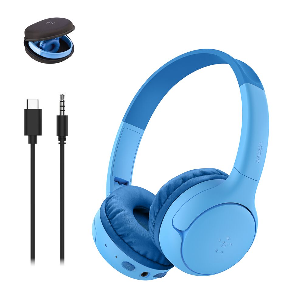 Wireless On-Ear Headphones for Kids , Blue, hi-res