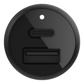 32W USB-C PD + USB-A Car Charger, Black, hi-res