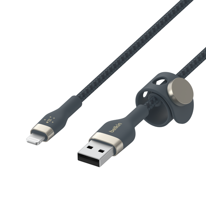 USB-A Cable with Lightning Connector, Blue, hi-res