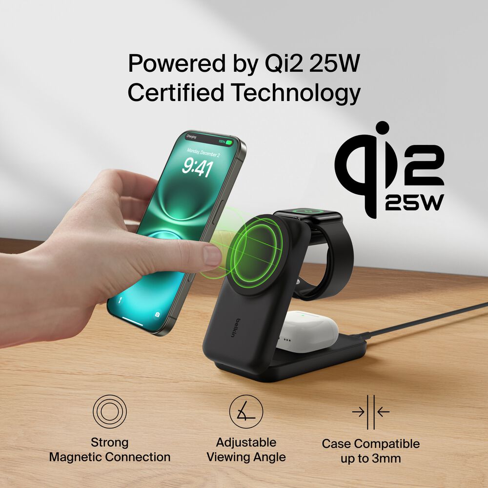3-in-1 Foldable Magnetic Charger with Qi2 25W, , hi-res