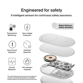 2-in-1 Magnetic Foldable Wireless Charger with Qi2 15W, White, hi-res