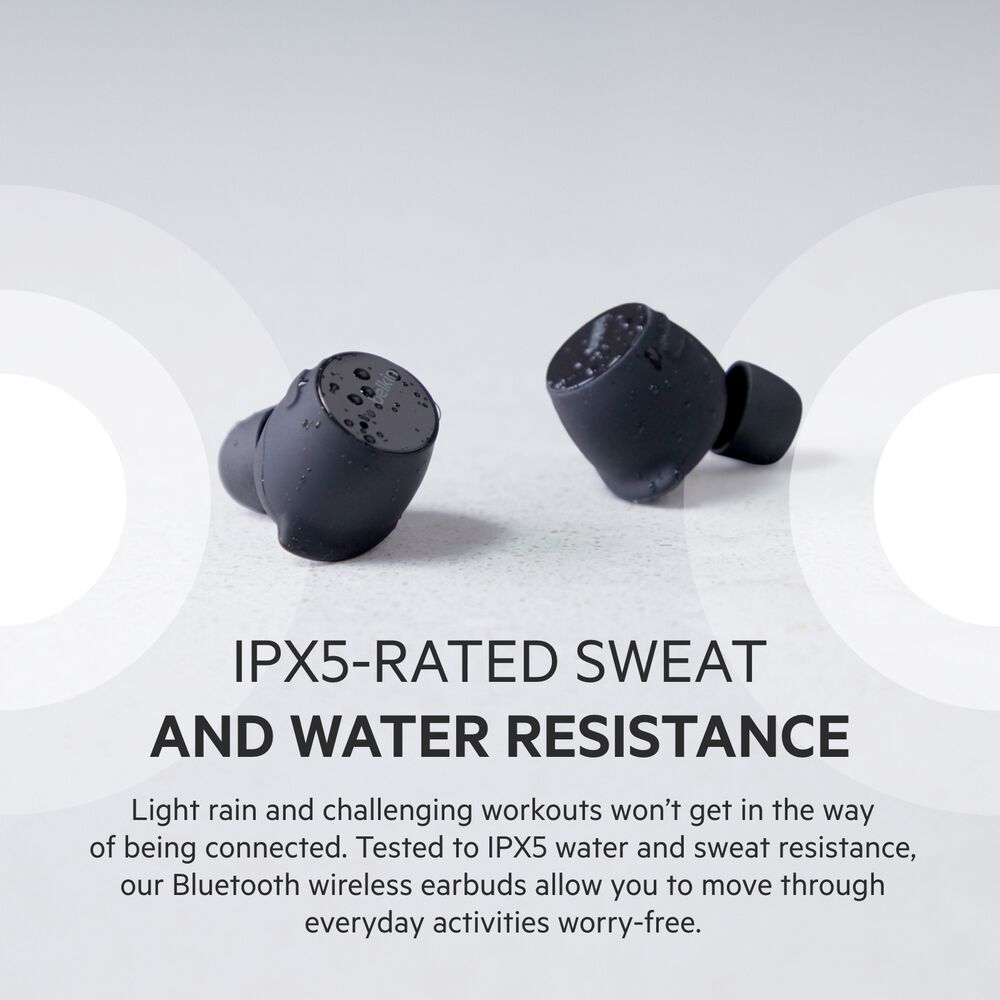 Water resistant noise cancelling earbuds on sale