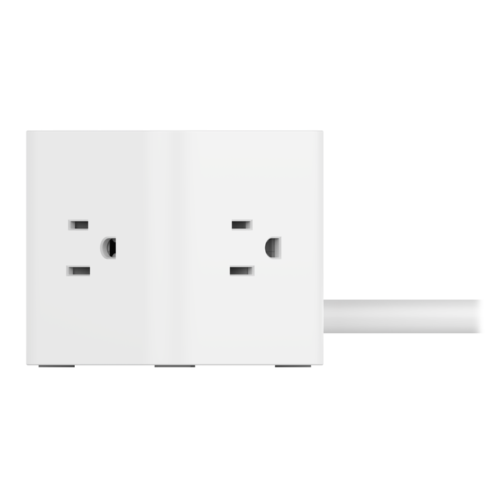 3-Outlet Power Cube with 5-Foot Cord and USB-A Ports