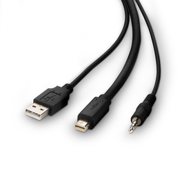 TAA MDP to DP/USB/AUD CBL, MDP M/DP M; USB A/B,10', Black, hi-res