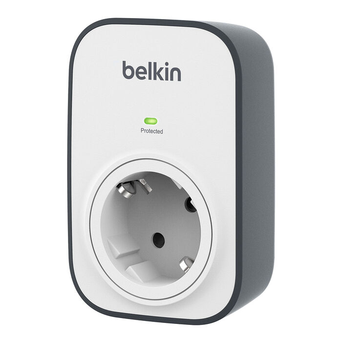Belkin BSV102 SurgeCube-spanningsbeveiliger met 1 stopcontact, White/Gray, hi-res