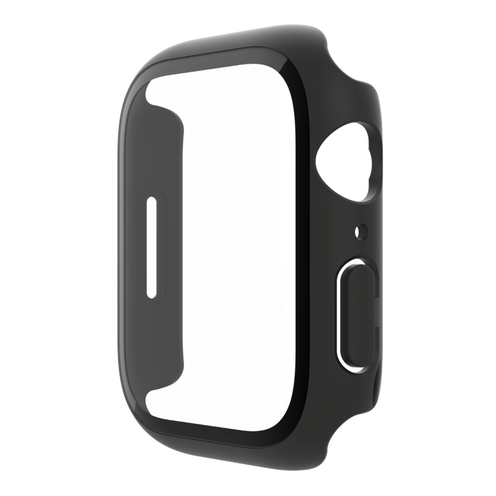TemperedCurve 2-in-1 Treated Screen Protector + Bumper for Apple Watch Series 7, Black, hi-res