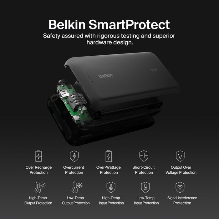 Power Bank 20K with Integrated Cable, Black, hi-res