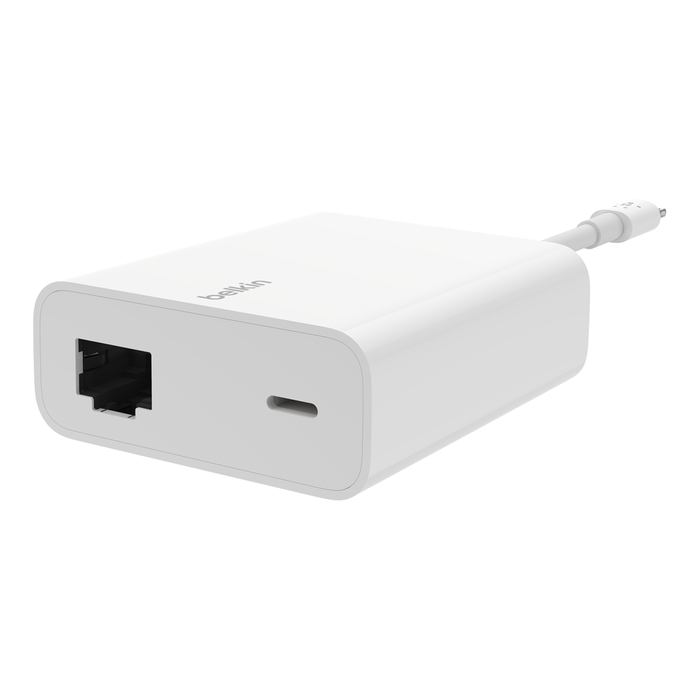 Ethernet + Power Adapter with Lightning Connector, 白色的, hi-res