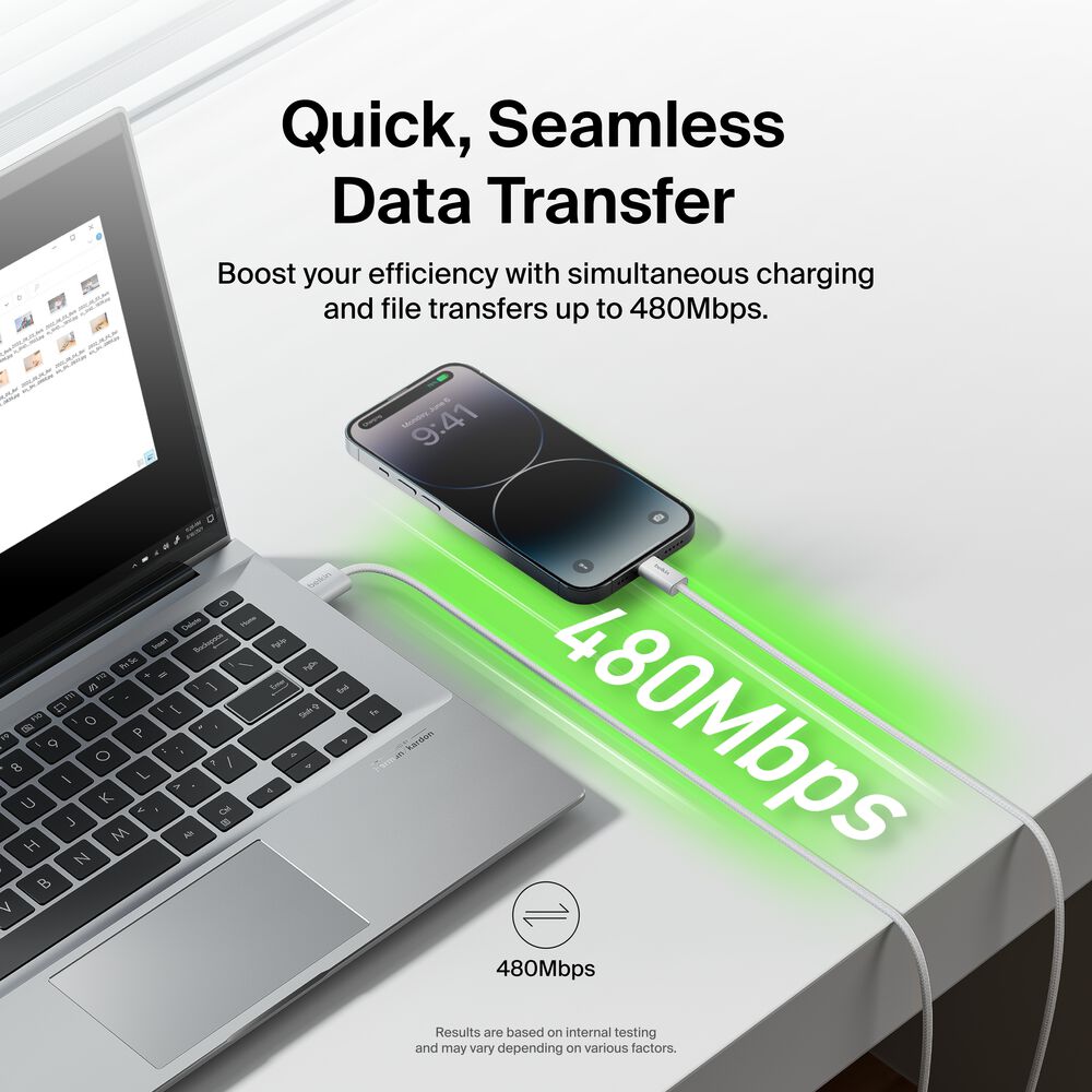 Lightningコネクタ付きUSB-Aケーブル, 白, hi-res