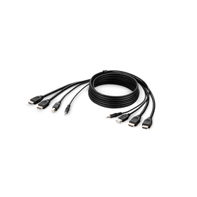 TAA DUAL HDMI/USB/AUD CBL, HDMI M/M; USB A/B, 6', Black, hi-res