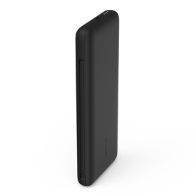 10K USB-C Power Bank with Integrated Cables, Black, hi-res