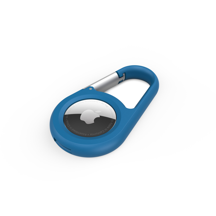 Secure Holder with Carabiner for AirTag, Blue, hi-res