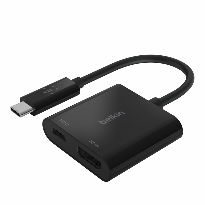 Adaptador USB-C a HDMI + carga, Negro, hi-res