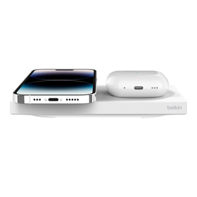 2-in-1 Wireless Charging Pad with Official MagSafe Charging 15W, White, hi-res