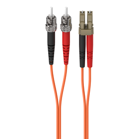 Fiber Optic Cable; Orange Multimode LC/ST Duplex, 50/125 OM2