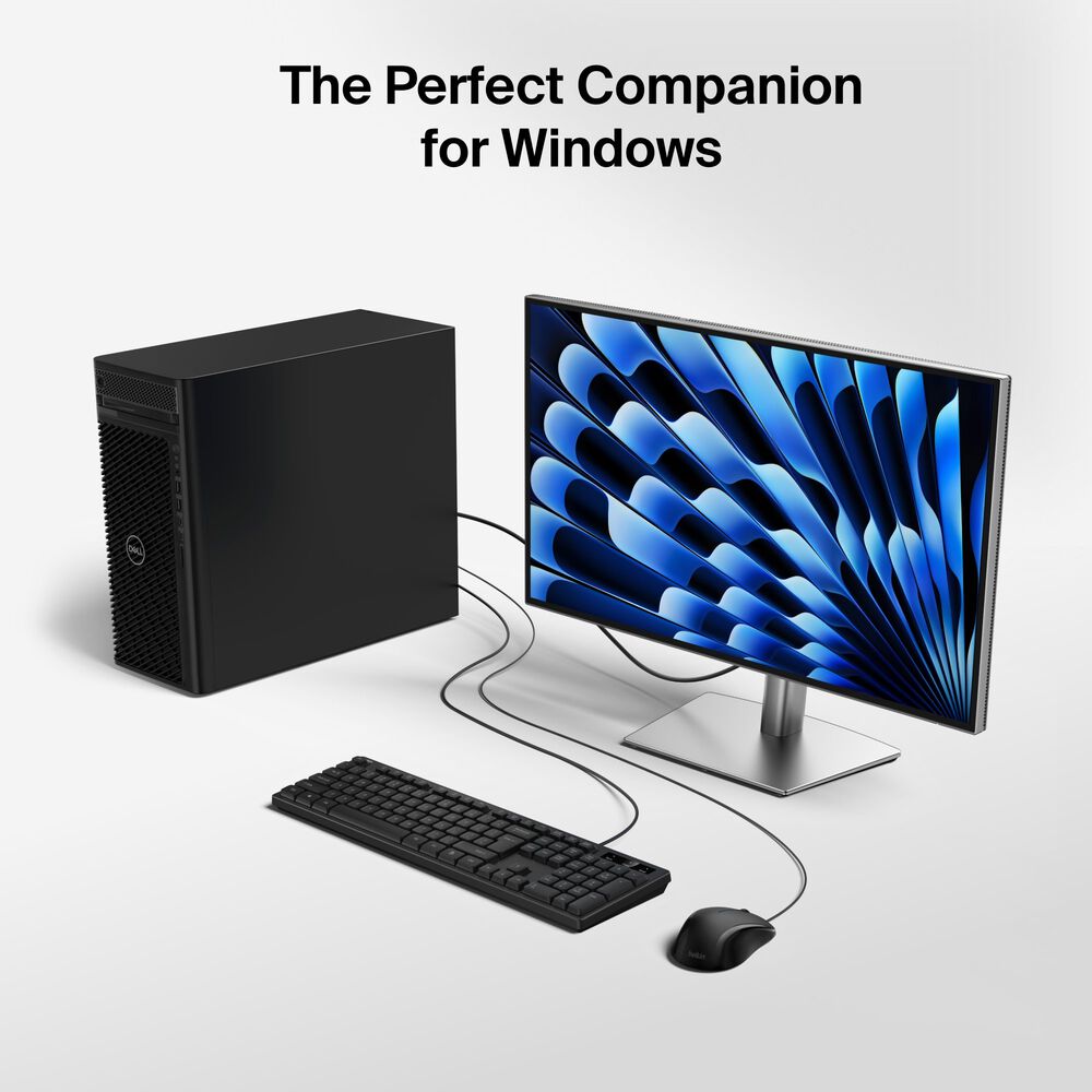 Wired Keyboard and Mouse Combo, Black, hi-res