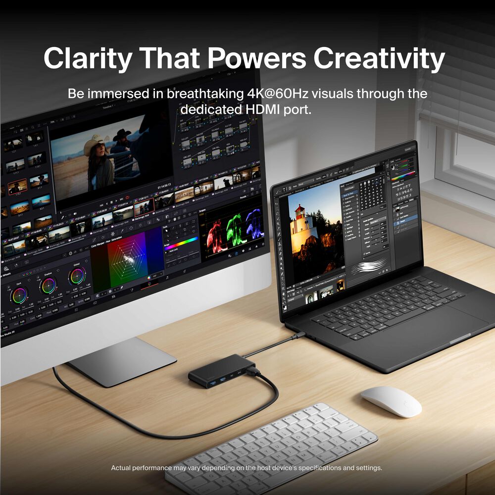 7-Port USB-C Hub with Dual USB-C Ports, Black, hi-res