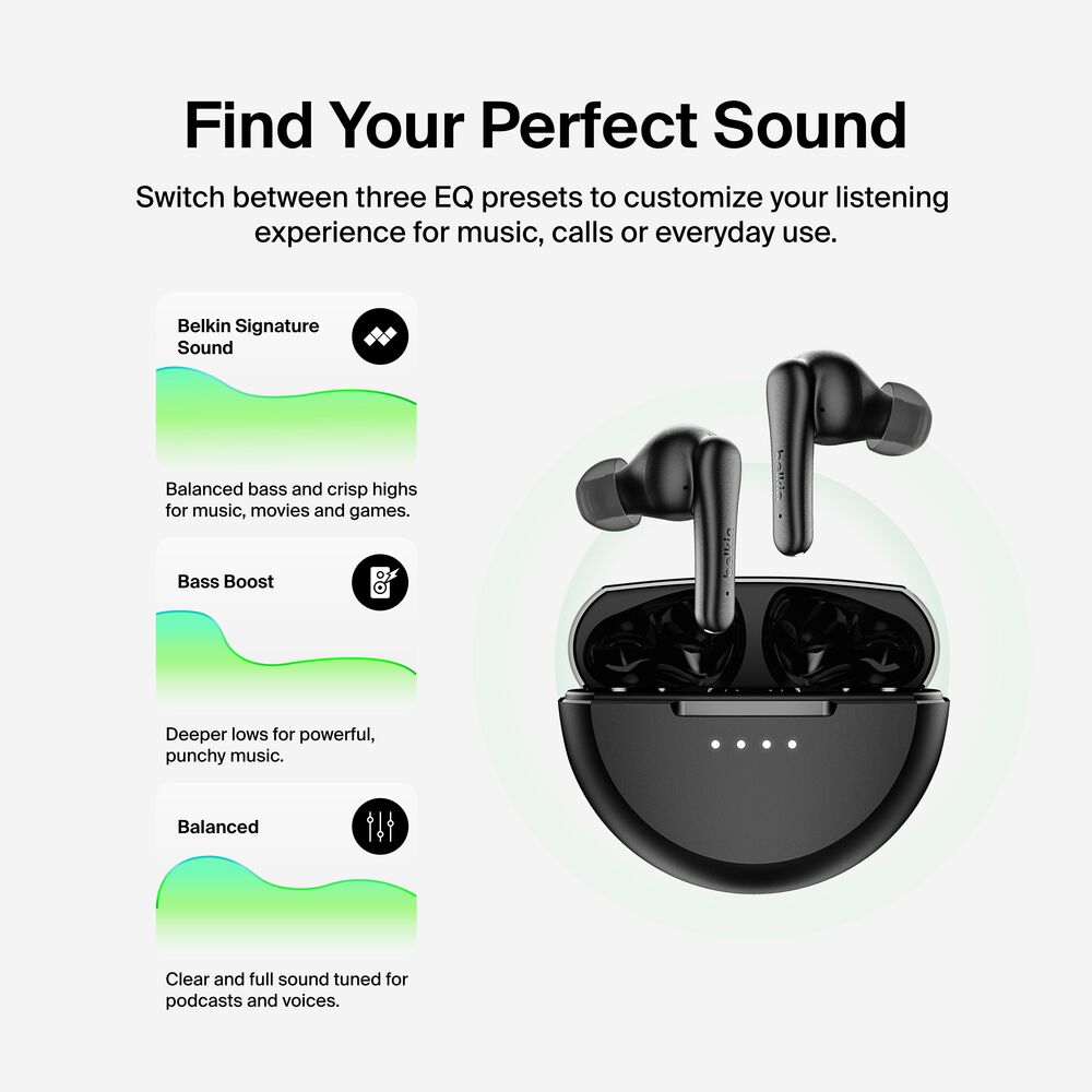 ANC Noise-Cancelling Earbuds, Black, hi-res