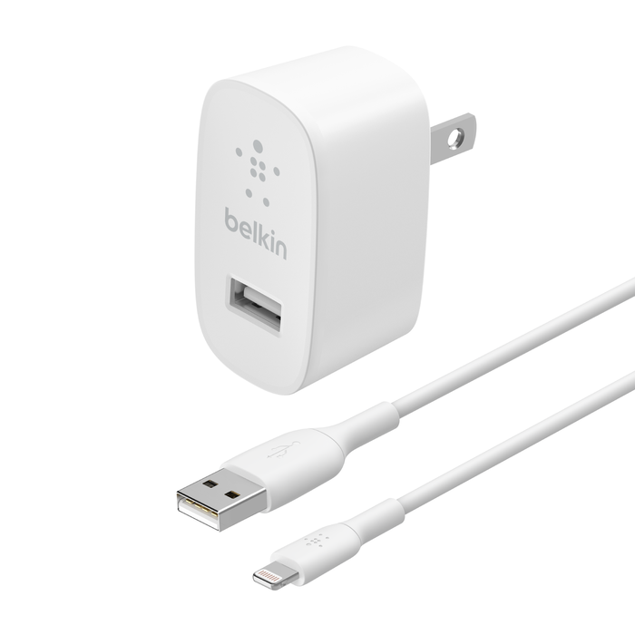 USB-A Wall Charger + Lightning Cable  (12W), , hi-res