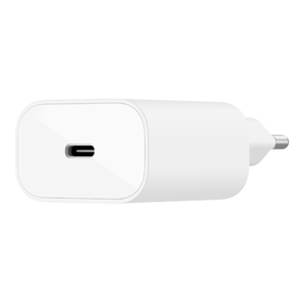 Chargeur secteur USB-C PD 3.0 PPS (25 W) avec c&acirc;ble USB-C, Blanc, hi-res
