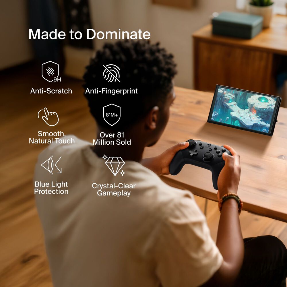 TemperedGlass Blue Light Filter Screen Protector for Nintendo Switch 2, Clear, hi-res