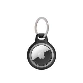 Reflective Secure Holder with Key Ring for Apple AirTag, Black, hi-res