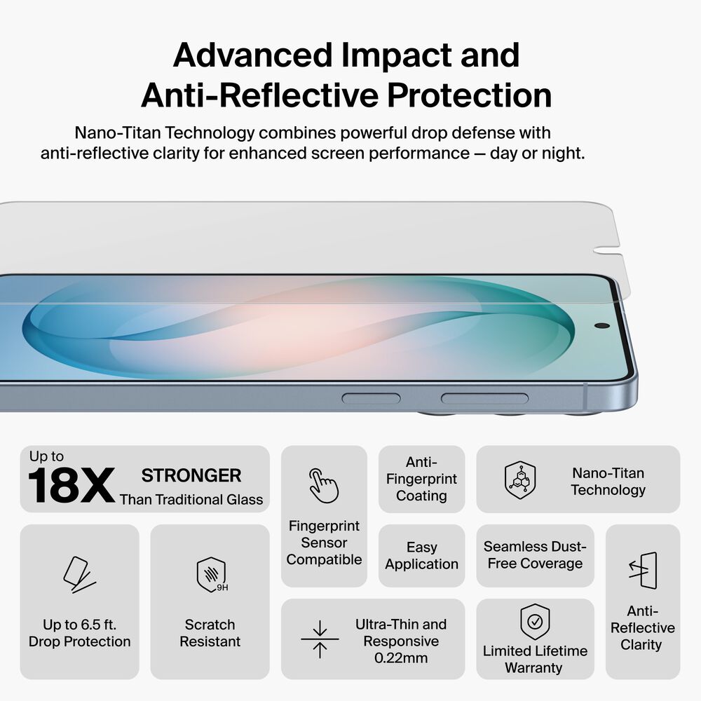 Titan SmartShield Anti-Reflective Screen Protector for Samsung Galaxy S26+, , hi-res