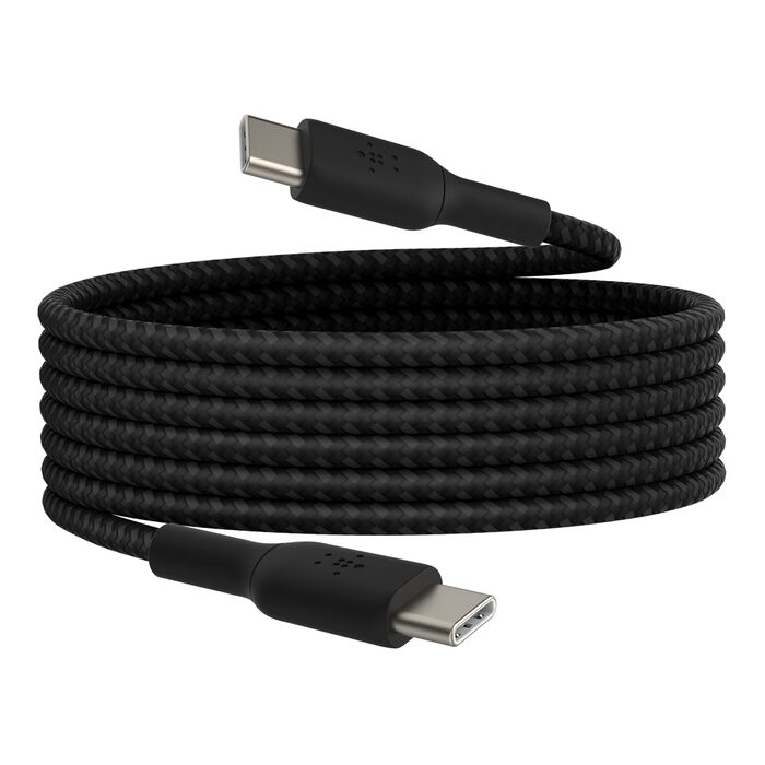 BEL BRAIDED USB-C TO USB-C CABLE 2M BLK 60W — Belkin