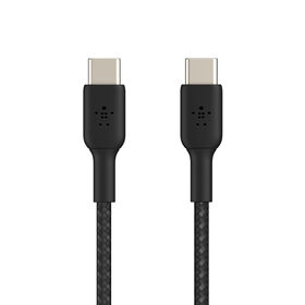 BOOST↑CHARGE™ gevlochten USB-C/USB-C-kabel (1 m, zwart), Zwart, hi-res