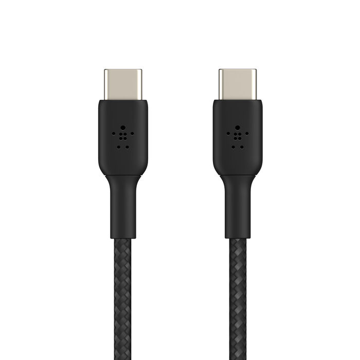 USB-C 至 USB-C 編織充電線纜, Black, hi-res