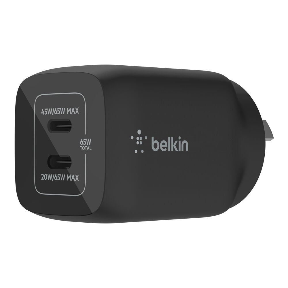 BoostCharge Pro 65W Dual Port USB-C GaN Wall Charger Belkin AU