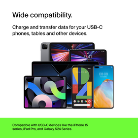 Braided USB-C to USB-A Cable (15cm / 6in, Black), Black, hi-res