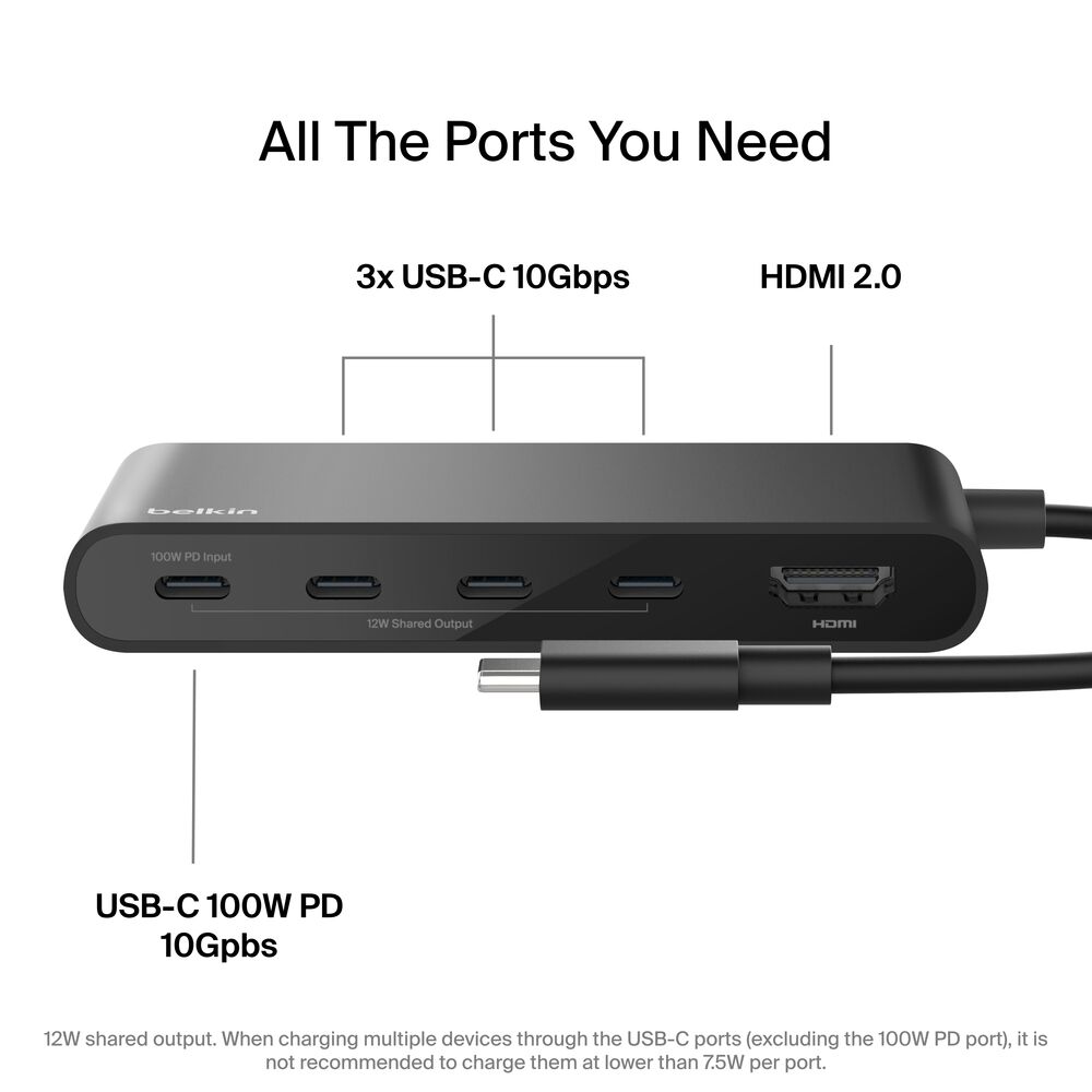 5-Port USB-C Hub with 4K HDMI, Black, hi-res