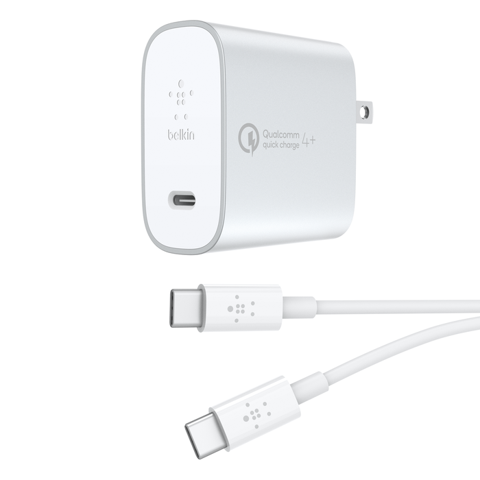 BOOST↑CHARGE™ USB充電器<br>（27W USB-C™、Quick Charge™ 4、USB-C to Cケーブル付き）, Silver, hi-res