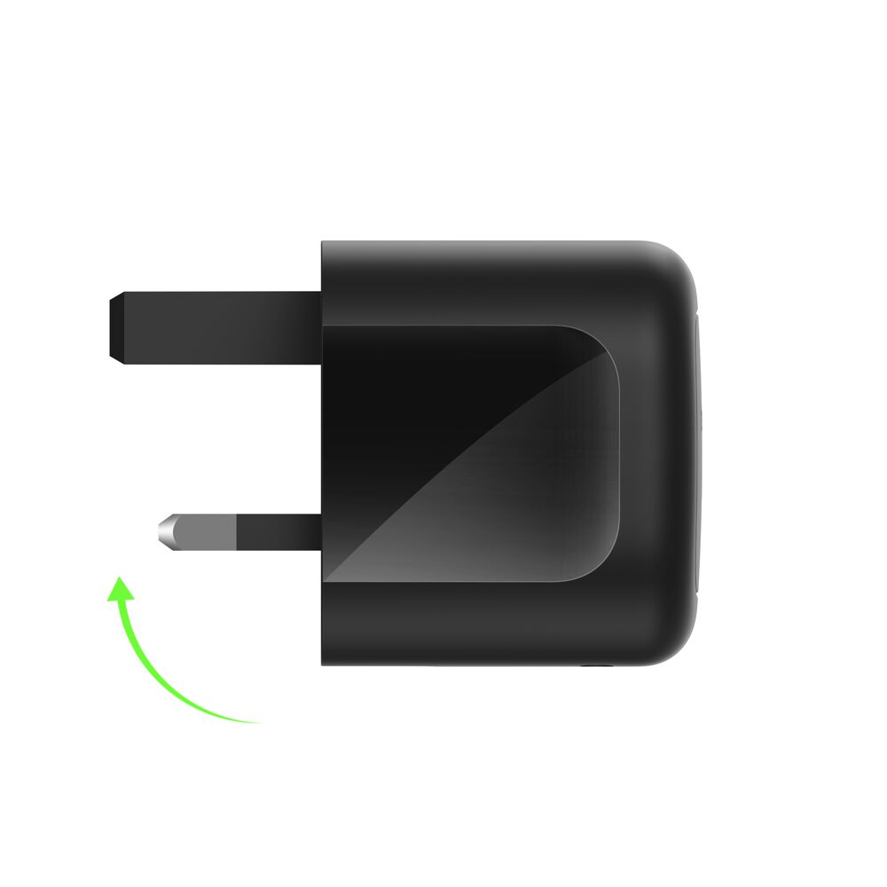 Dual USB-C GaN Wall Charger 50W, Black, hi-res