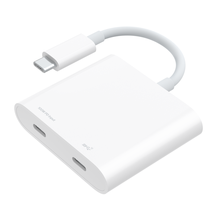 USB-C Data + Charge Adapter, White, hi-res
