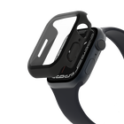 TemperedCurve 2-in-1 Treated Screen Protector + Bumper for Apple Watch Series 7, Black, hi-res