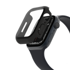 Protection d'écran 2-en-1 TemperedCurve antimicrobienne et coque pour Apple Watch, Noir, hi-res
